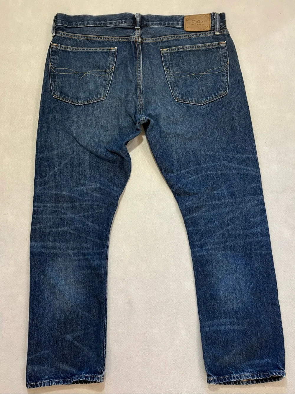 Polo Ralph Lauren Varick Jeans Slim Straight Dark Med Wash 36 X 30 100% Cotton